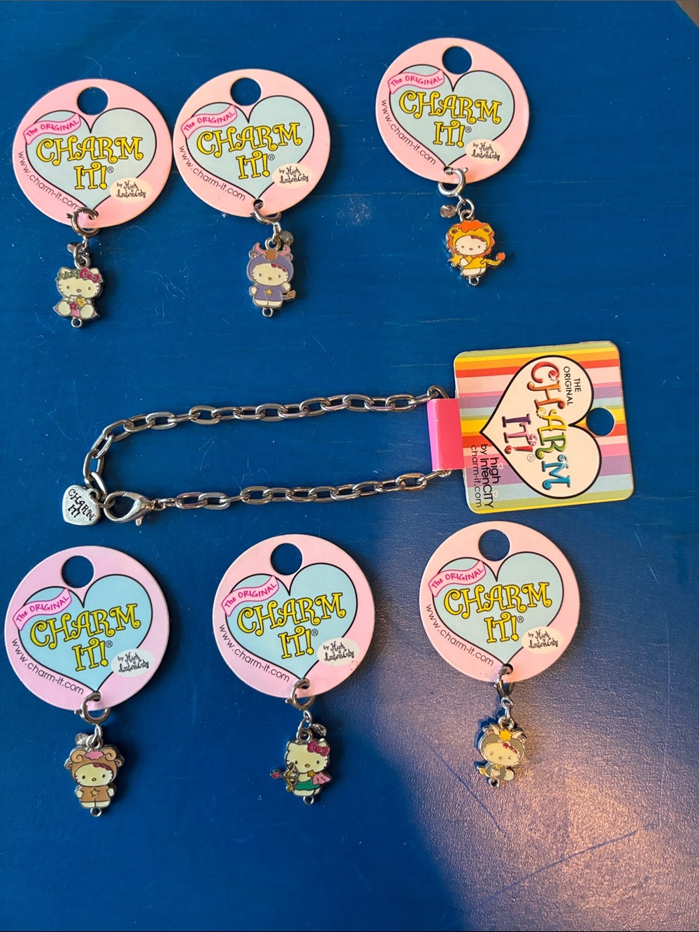 Kids Pink Character Charm Bracelet with Multicolor Accents